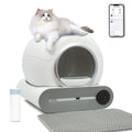 Self Cleaning Cat Litter Box 65L Automatic Cat Litter Box W/ Trash Bag & Litter Mat Smart Cat Toilet App Control 2.4G Wifi